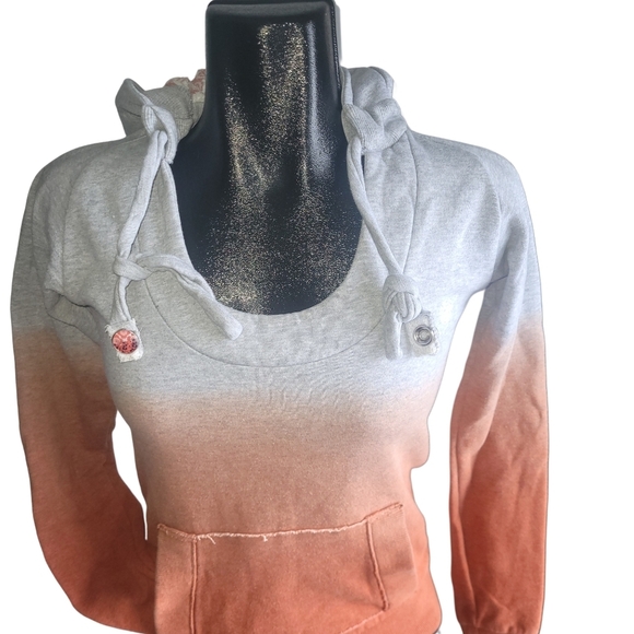 Element White and Orange Ombre Pullover Hoodie S - Picture 2 of 7